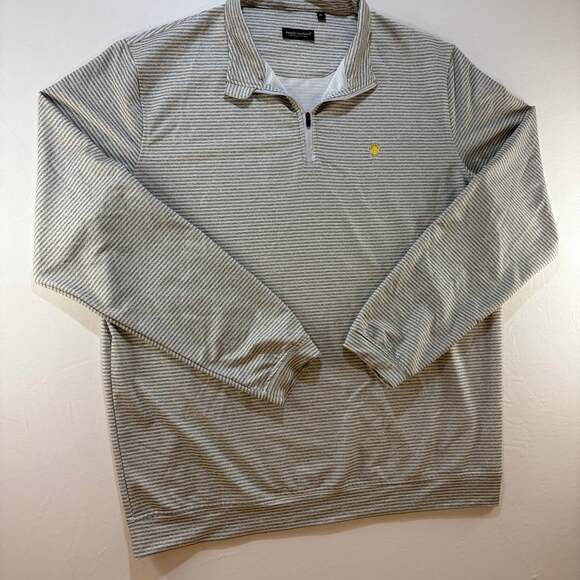 Simply Southern Men's 1/4 Zip Pullover Size XL, Turtle Logo, Striped Gray - Picture 1 of 8